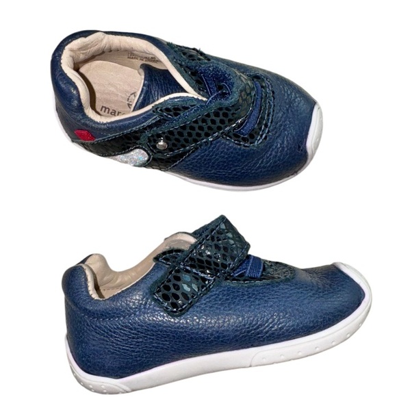 MARC JACOB navy leather tennis shoes ROBEEZ GIrls size 5.5 - Picture 6 of 16